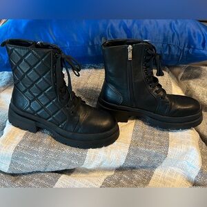 LILIANNA Quilted Black Combat Boots SZ 8